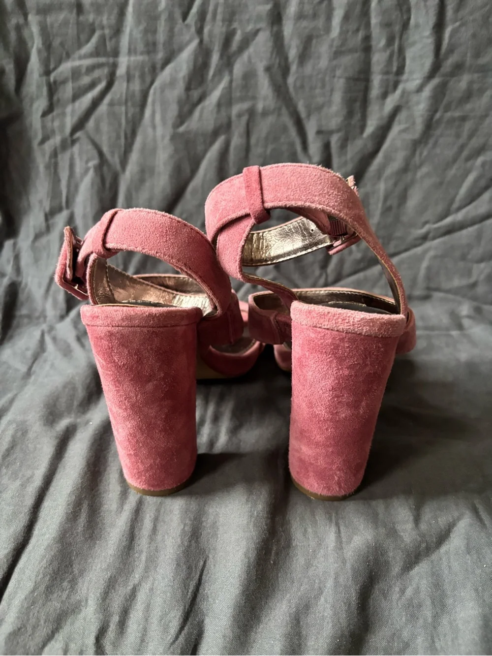 Steve Madden Women’s Suede Block Heel Sandals in Dusty Rose - Picture 5 of 7